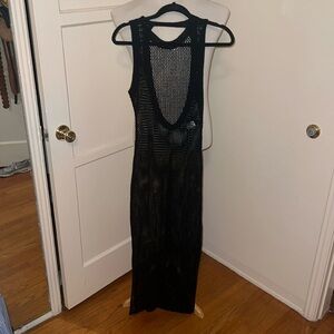 Black Knit Midi Beach Cover-up